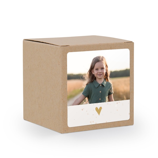 Paper box brown square sticker - set of 24 Paper box brown square sticker - set of 24