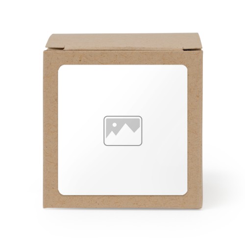 Paper box brown square sticker - set of 24