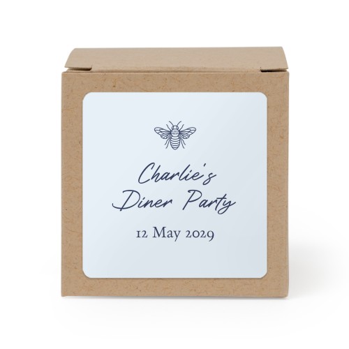 Gaveboks beige med kvadratisk klistremerke - 24 stk