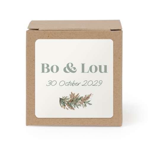 Paper box brown square sticker - set of 24 Paper box brown square sticker - set of 24