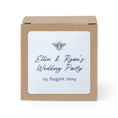 Doosjes voor bedankje beige met vierkante sticker (set van 24) Doosjes voor bedankje beige met vierkante sticker (set van 24)