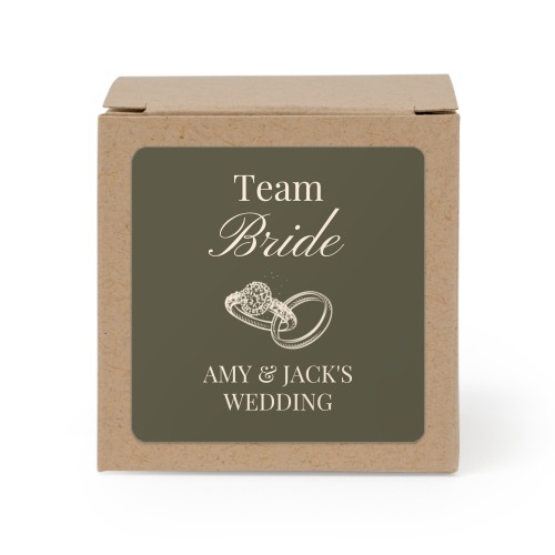 Doosjes voor bedankje beige met vierkante sticker (set van 24) Doosjes voor bedankje beige met vierkante sticker (set van 24)