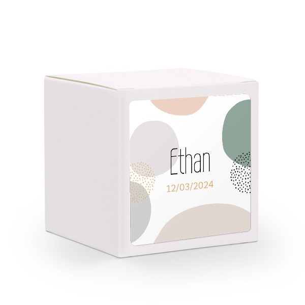 Paper box white square sticker - set of 24 Paper box white square sticker - set of 24