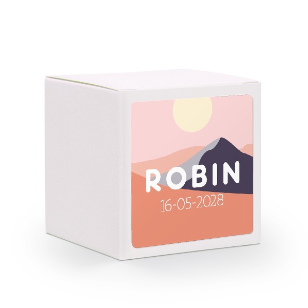 Doosjes voor bedankje wit met vierkante sticker (set van 24) Doosjes voor bedankje wit met vierkante sticker (set van 24)