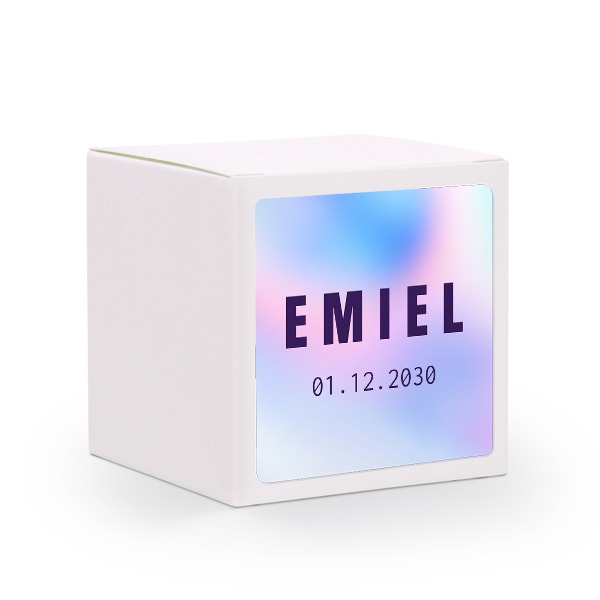 Paper box white square sticker - set of 24 Paper box white square sticker - set of 24