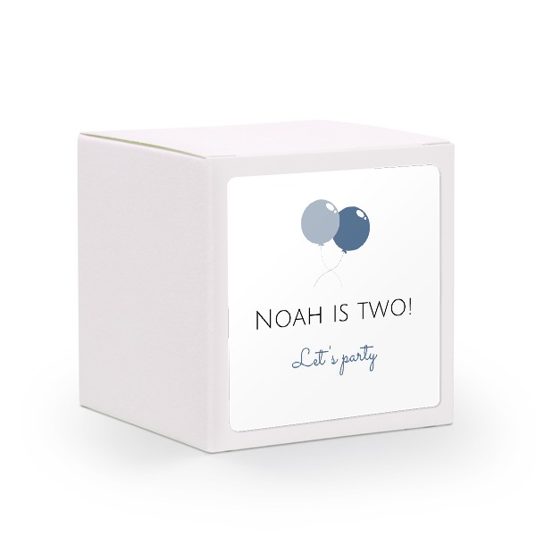 Paper box white square sticker - set of 24