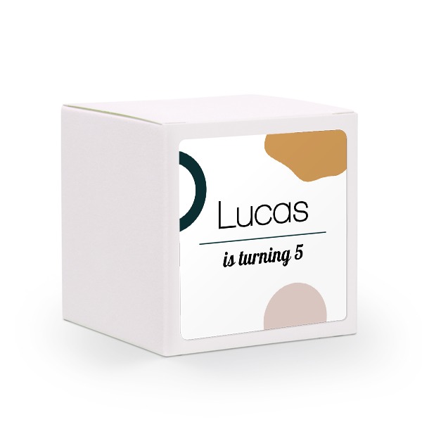 Presentask vit med kvadratiskt klistermärke - 24 st