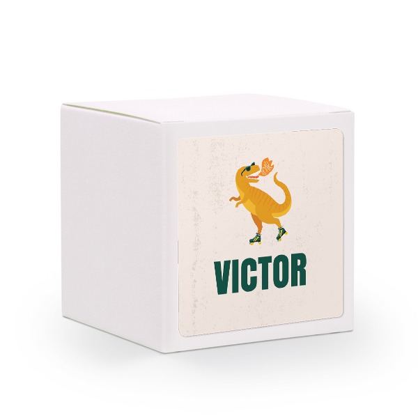 Paper box white square sticker - set of 24