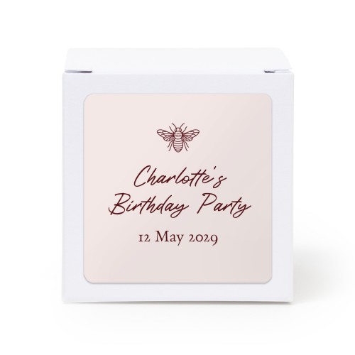 Boîte en papier blanc, sticker carré (lot de 24)