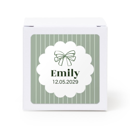 Cadeaudoos wit met vierkante sticker - Set van 24