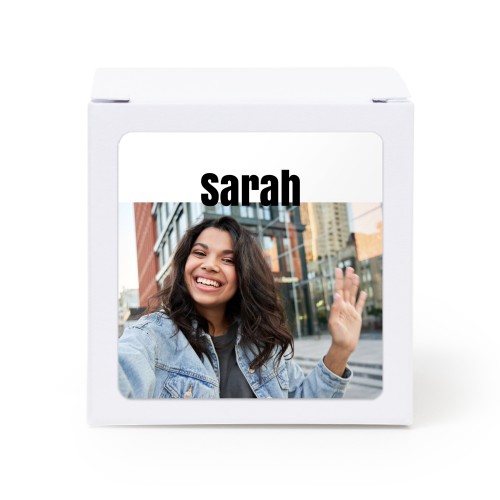 Lahjarasia valkoinen neliönmuotoisilla tarroilla - 24 kpl