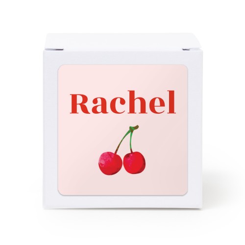 Gaveæske hvid med kvadratisk klistermærke - 24 stk