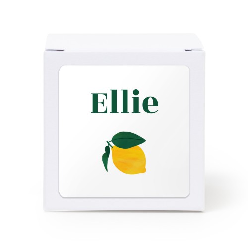 Boîte en papier blanc, sticker carré (lot de 24)