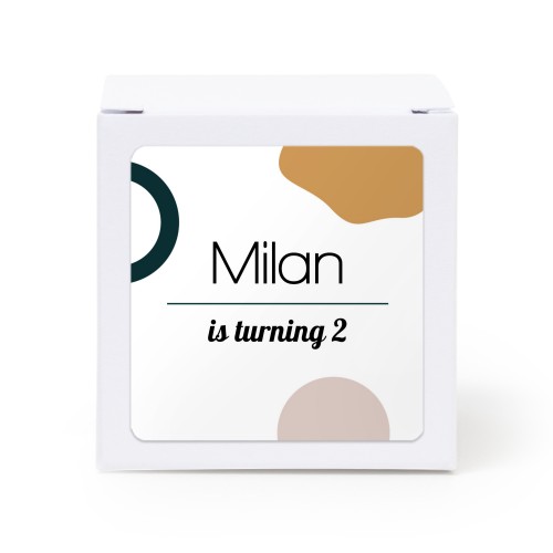 Paper box white square sticker - set of 24 Paper box white square sticker - set of 24