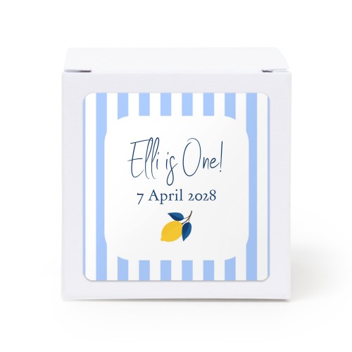 Partybox Weiss mit Sticker quadratisch - 24 Stk.