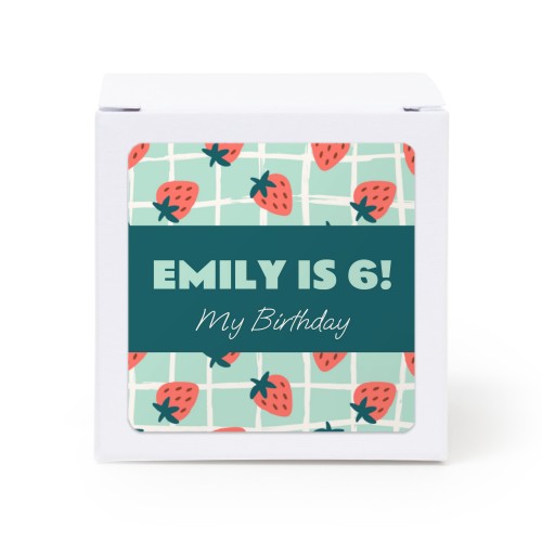 Lahjarasia valkoinen neliönmuotoisilla tarroilla - 24 kpl