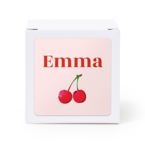 Paper box white square sticker - set of 24