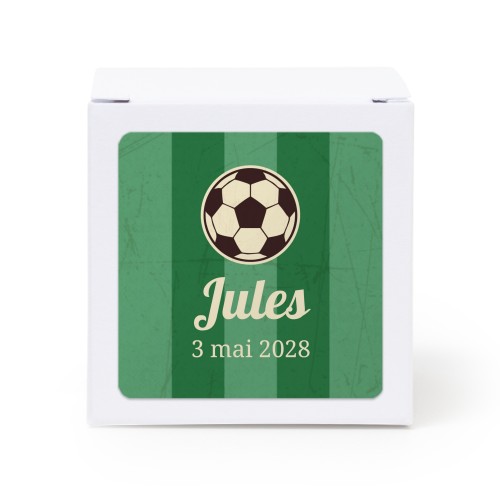 Boîte en papier blanc, sticker carré (lot de 24)