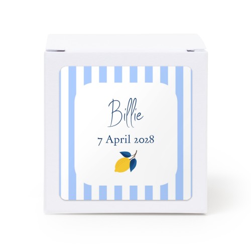 Paper box white square sticker - set of 24