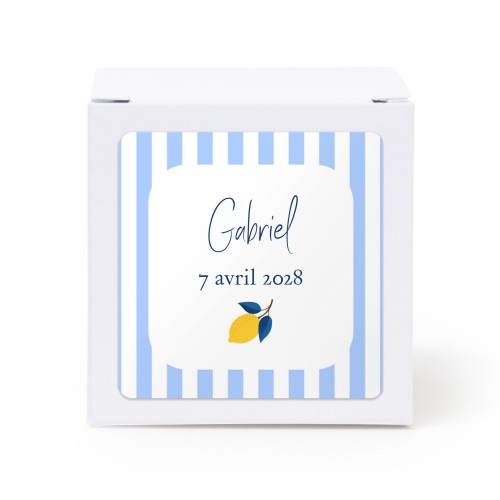 Boîte en papier blanc, sticker carré (lot de 24)