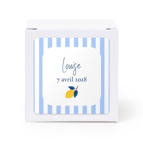 Boîte en papier blanc, sticker carré (lot de 24)