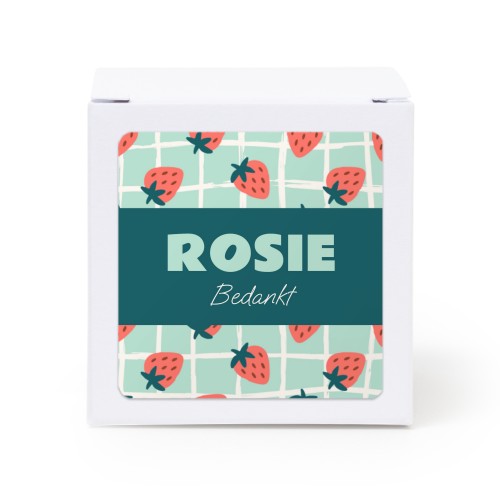 Cadeaudoos wit met vierkante sticker - Set van 24 Cadeaudoos wit met vierkante sticker - Set van 24