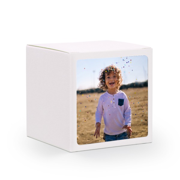 Paper box white square sticker - set of 24 Paper box white square sticker - set of 24