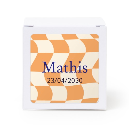 Gaveæske hvid med kvadratisk klistermærke - 24 stk