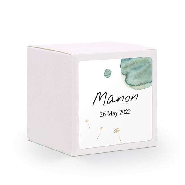 Paper box white square sticker - set of 24 Paper box white square sticker - set of 24