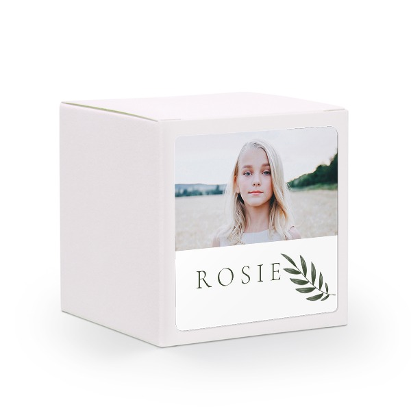 Doosjes voor bedankje wit met vierkante sticker (set van 24)
