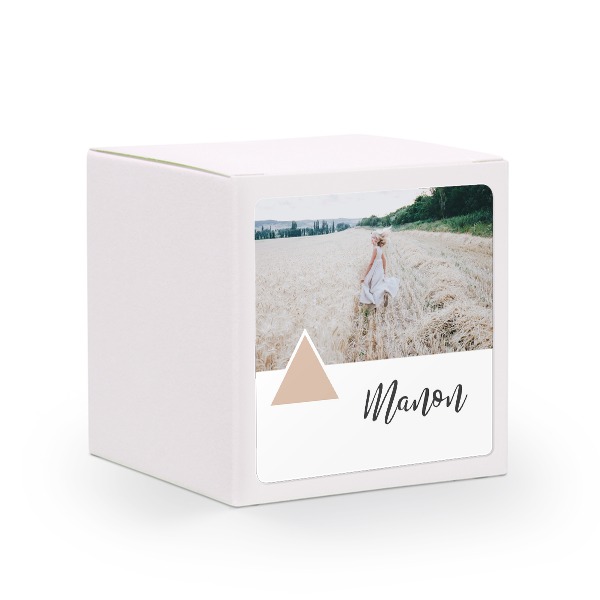 Boßte en papier blanc, sticker carré (lot de 24) Boßte en papier blanc, sticker carré (lot de 24)