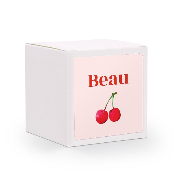 Paper box white square sticker - set of 24