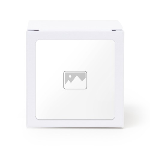 Paper box white square sticker - set of 24