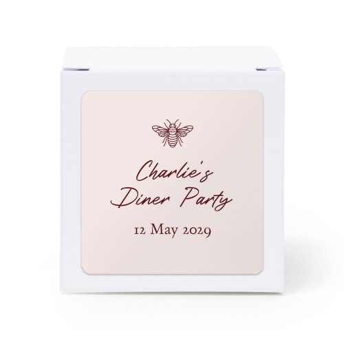 Paper box white square sticker - set of 24