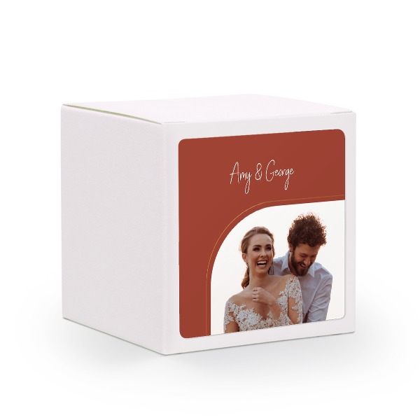 Paper box white square sticker - set of 24