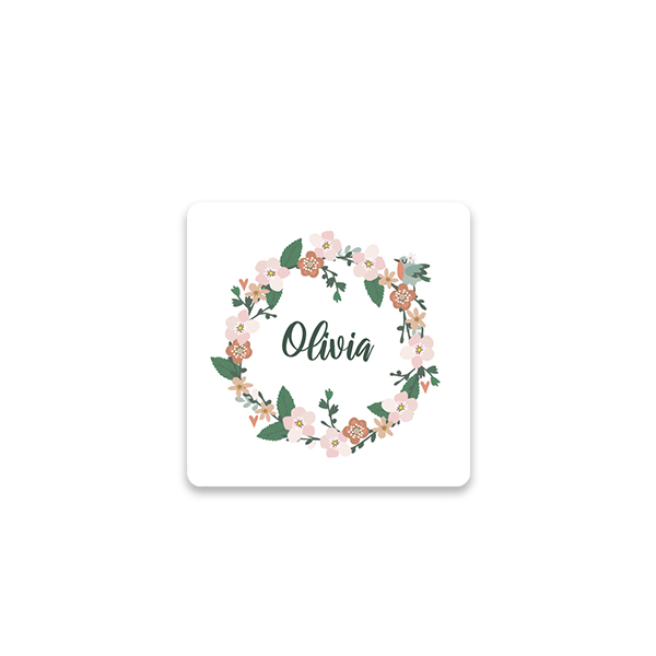 Flower Wreath Birds - Text Only