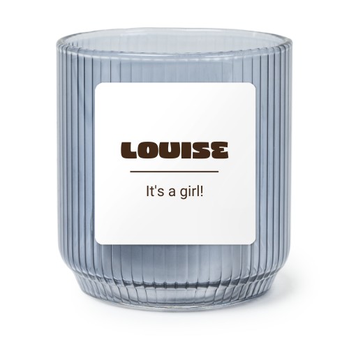 Theelichthouder blauw met vierkante sticker - set van 6