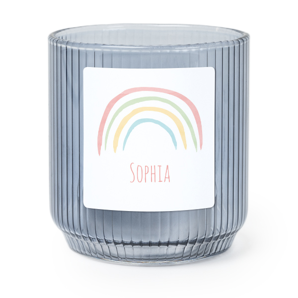 Värmeljushållare i blått glas med fyrkantiga klistermärken – 6 st