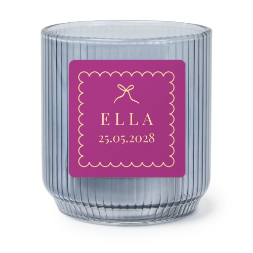 Lysholder i glass blå med firkantede klistermerker - 6 stk Lysholder i glass blå med firkantede klistermerker - 6 stk