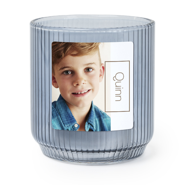 Personalised Blue Glass Tealight Holder with Square Stickers – Set of 6 Personalised Blue Glass Tealight Holder with Square Stickers – Set of 6