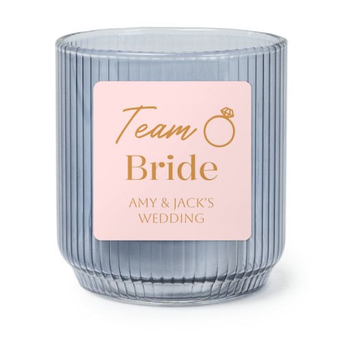 Theelichthouder blauw met vierkante sticker - set van 6