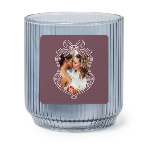 Photophore en verre bleu avec autocollant carré - Lot de 6 Photophore en verre bleu avec autocollant carré - Lot de 6