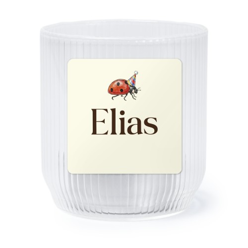 Theelichthouder doorzichtig met vierkante sticker - set van 6