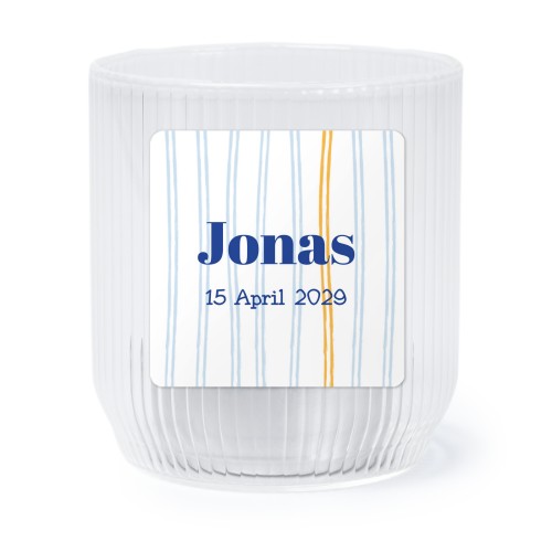 Theelichthouder doorzichtig met vierkante sticker - set van 6