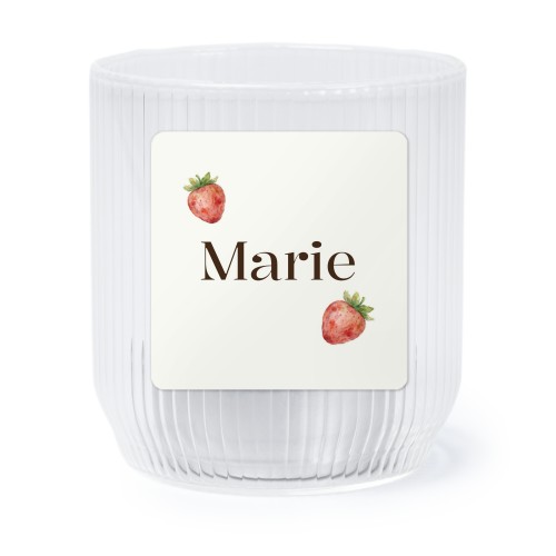 Personalised Clear Glass Tealight Holder with Square Stickers – Set of 6