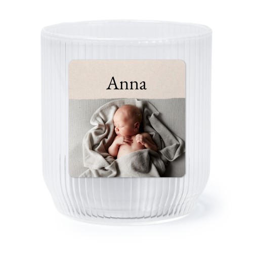 Lysholder i glass med firkantede klistermerker - 6 stk Lysholder i glass med firkantede klistermerker - 6 stk