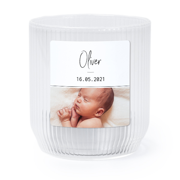 Värmeljushållare i glas med fyrkantiga klistermärken - 6 st