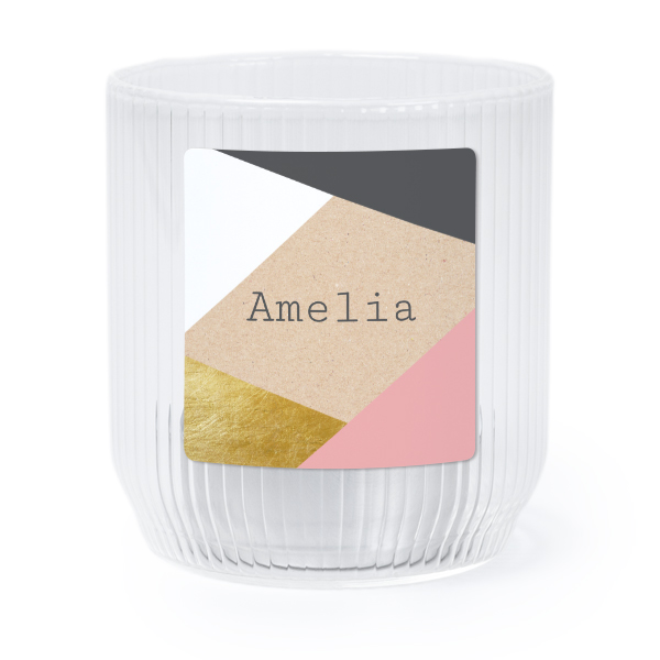 Kynttilälyhty lasista neliskulmaisilla tarroilla – 6 kpl Kynttilälyhty lasista neliskulmaisilla tarroilla – 6 kpl