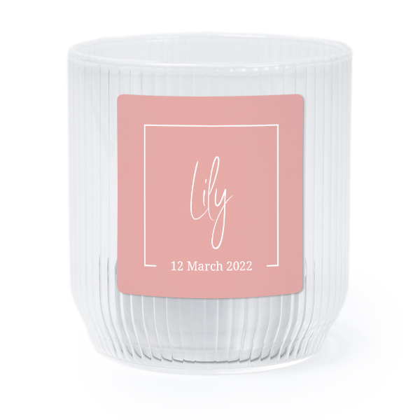 "Fyrfadsholder i glas med firkantede klistermærker – 6 stk