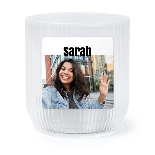 Lysholder i glass med firkantede klistermerker - 6 stk Lysholder i glass med firkantede klistermerker - 6 stk